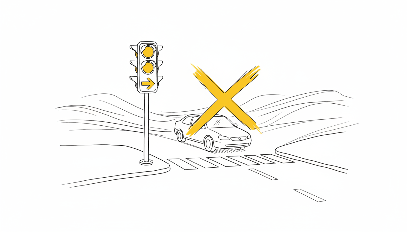 右折信号の黄色矢印は違反になる？