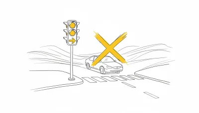 右折信号の黄色矢印は違反になる？